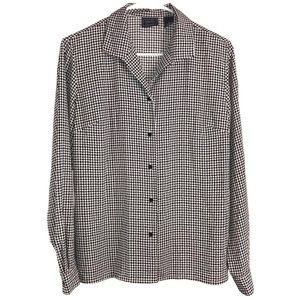 Vtg Houndstooth Trendy Blouse